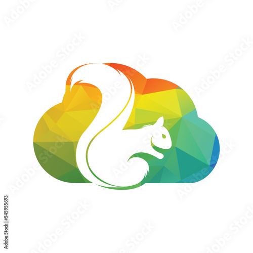 Squirrel logo design Vector illustration.  Squirrel vector template design.
