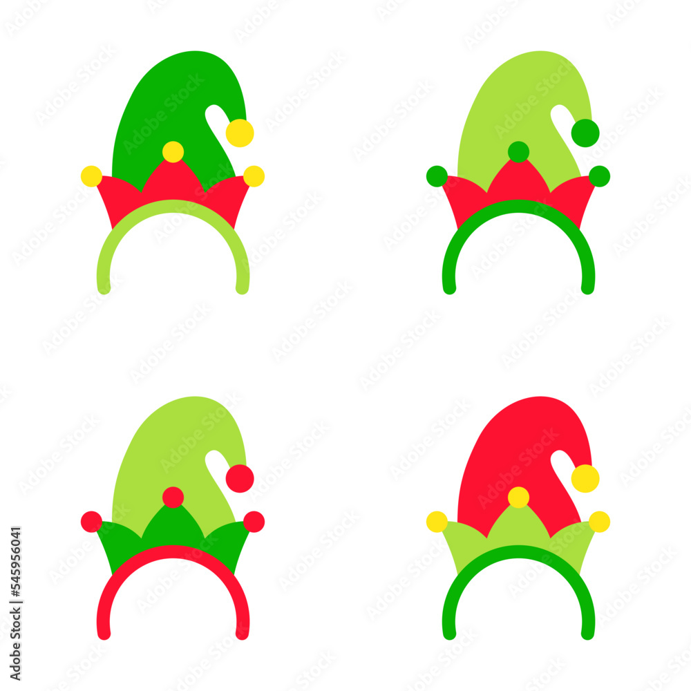 Obraz premium Set of Christmas headband in flat style isolated