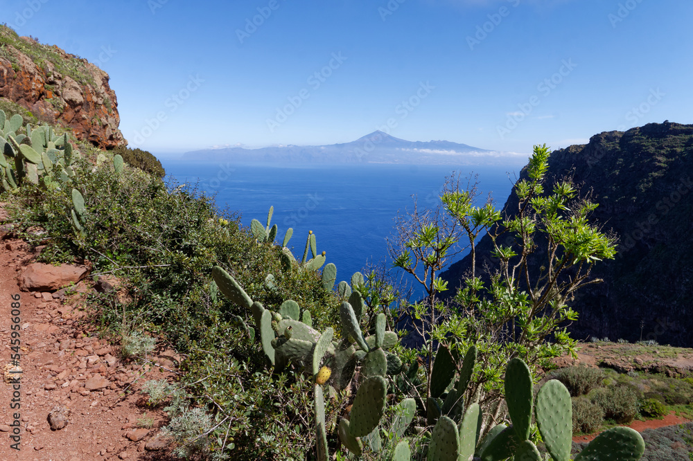 Widok na wulkan Teide z La Gomery