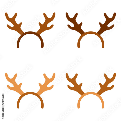 Set of Christmas headband in flat style isolated