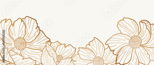 Vector art. Collection of gradient golden flowers isolated on white background. Design for luxury wedding invitation  cover  print  decoration  pattern  background template. vector illustration.