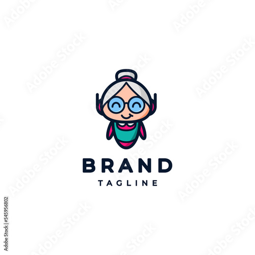 Nanny Bot Mascot Logo Design. Friendly Robot Nanny Mascot Logo Design.