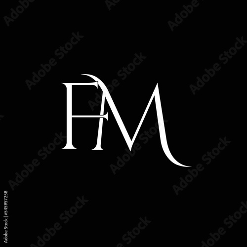 FM FM Logo Design, Creative Minimal Letter FM FM Monogram