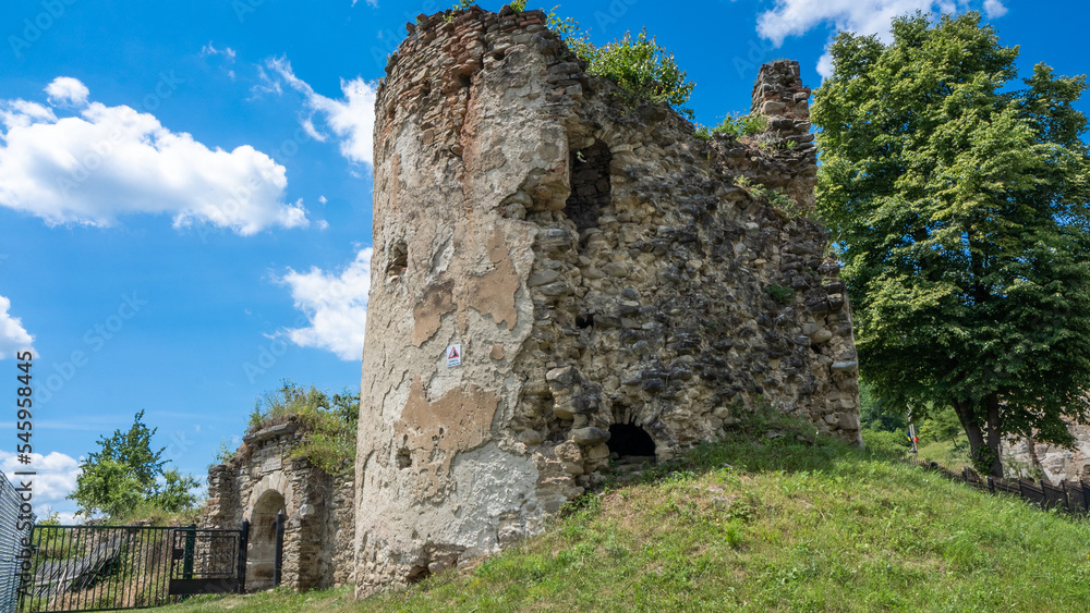 Old ruins of Cnejilor Castle in Transylvania Romania.