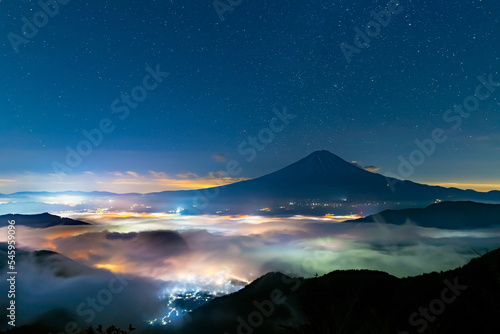 富士山 七色の雲海 