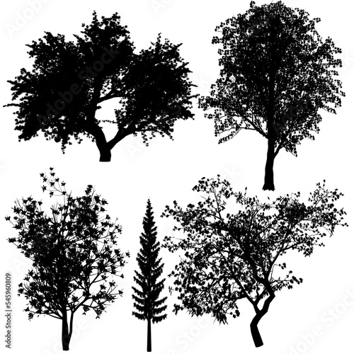 Wallpaper Mural assorted tree silhouettes Torontodigital.ca