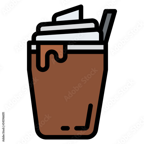 frappe whipping cream cold coffee icon
