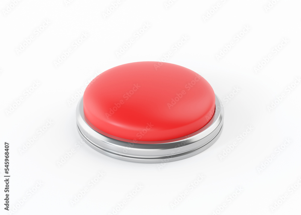 Alarm button 3d render icon - start simple circle with switch sign, round shutdown metal element Alarm button 3d render icon - start simple circle with switch sign, round shutdown metal element