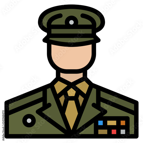 Fototapet commander man military army icon