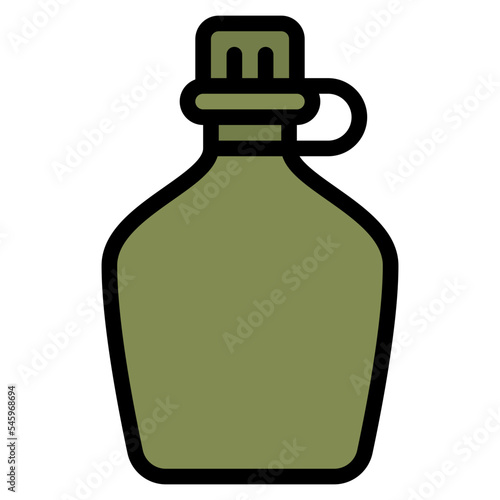 water bottle army military camping icon