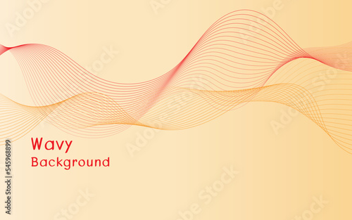 Abstract colorfull wave element for design. Stylized line art background. Vector illustration. Wave with lines created using blend tool. Digital frequency track equalizer. Curved wavy line.