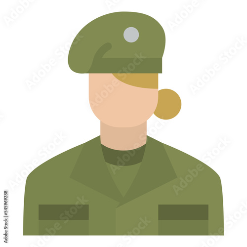 soldier woman military army icon