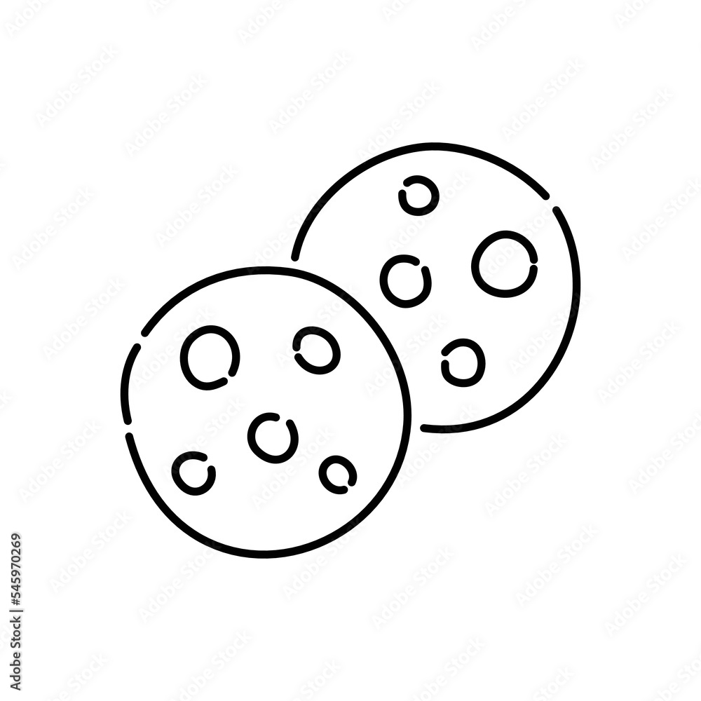Chocolate chips doodle icon. Hand drawn black sketch. Vector Illustration. Chocolate chips doodle icon. Hand drawn black sketch. Vector Illustration.