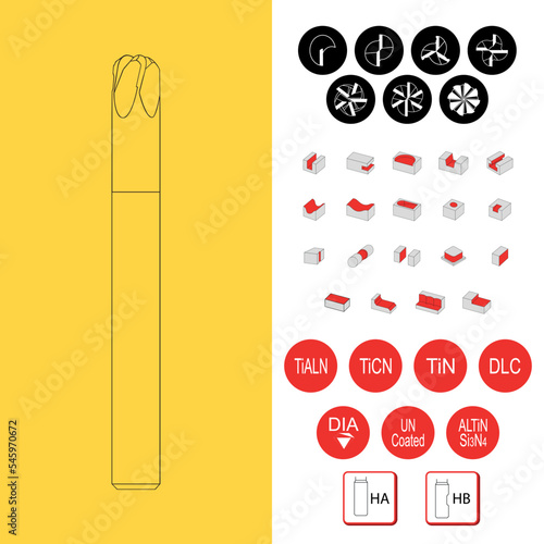 Drawing of solid carbide end mill for cnc machine