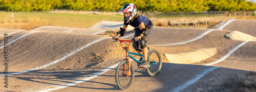 Fotografie, Tablou Children riding with bmx
