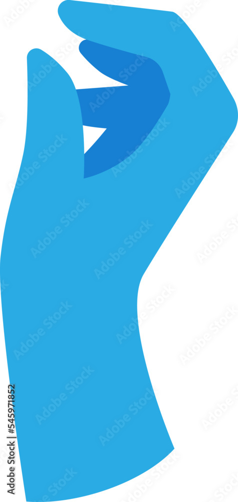 Doctor hand on protective glove flat icon Healthcare