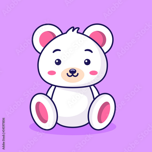 Cute teddy bear, cartoon icon