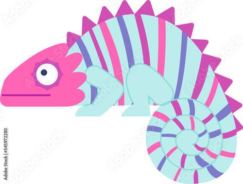 Colorful chameleon flat icon Exotic animal Wildlife