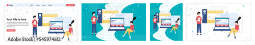 Concept man and woman creates a custom design for application, Ui UX design. Working on website or application, ui ux design and programming. Team of designers doing user research and prototyping.