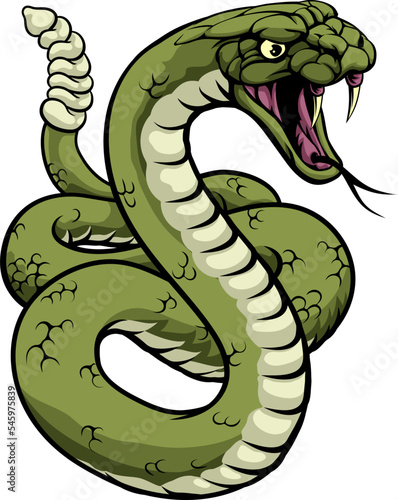 A rattlesnake snake animal sport team cartoon mascot