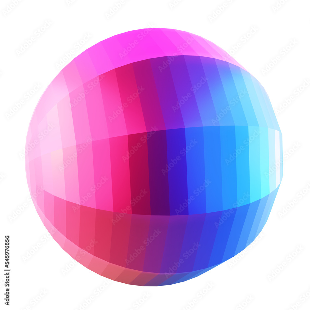 3d holographic colorful matt glass sphere png element. Bright pink and blue color light effect.