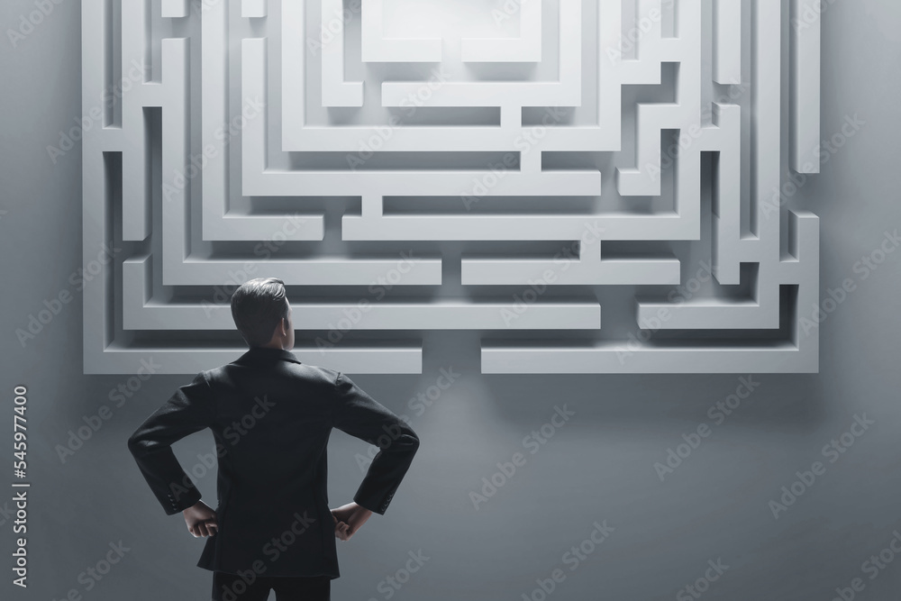Business man looking 3d illustration Business man looking 3d illustration