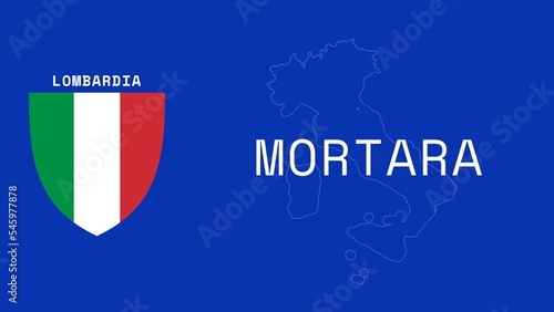 Mortara: Illustration mit dem Ortsnamen der italienischen Stadt Mortara in der Region Lombardia photo