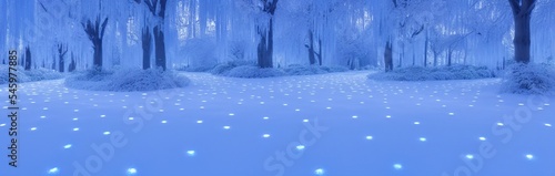 Ai-Generated Image of a Winter Wonderland Enchanted Forest Banner © Andredi