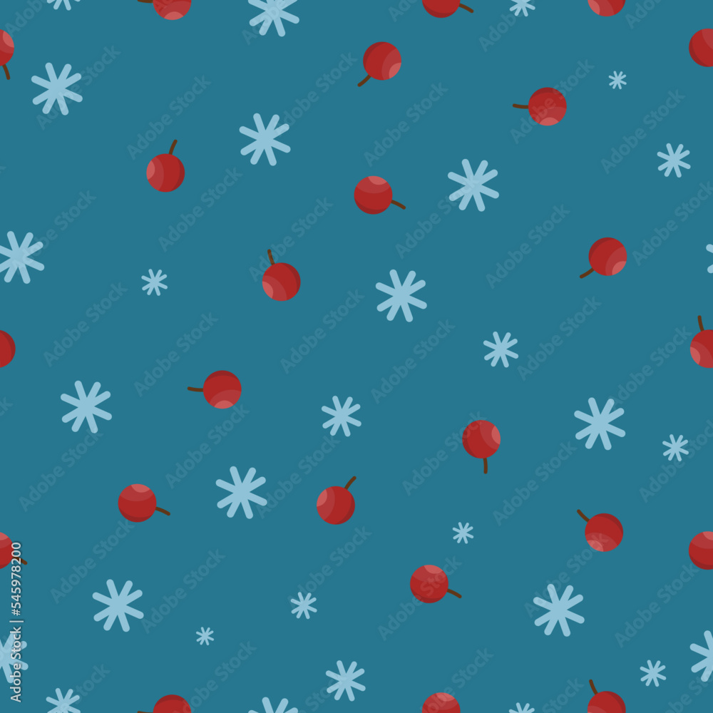 winter vector berries and snowflakes seamless pattern winter vector berries and snowflakes seamless pattern