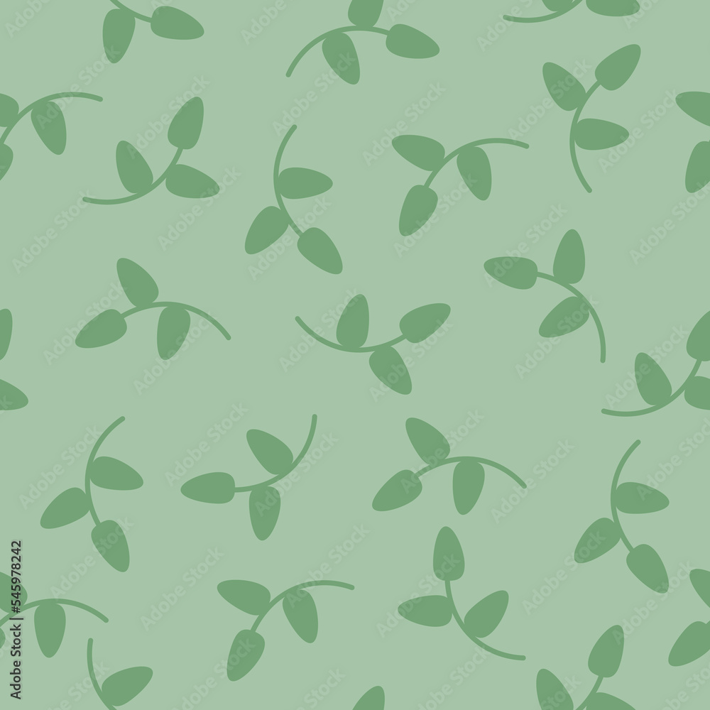 nature vector branches on a green background pattern