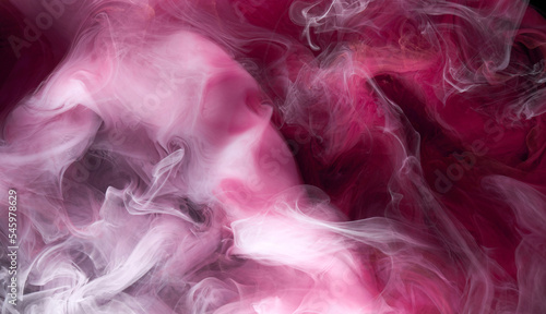 Contrasting pink ink abstract background. Acrylic paint backdrop for perfume, hookah, cosmetics. Mysterious smoke clouds, colorful fog