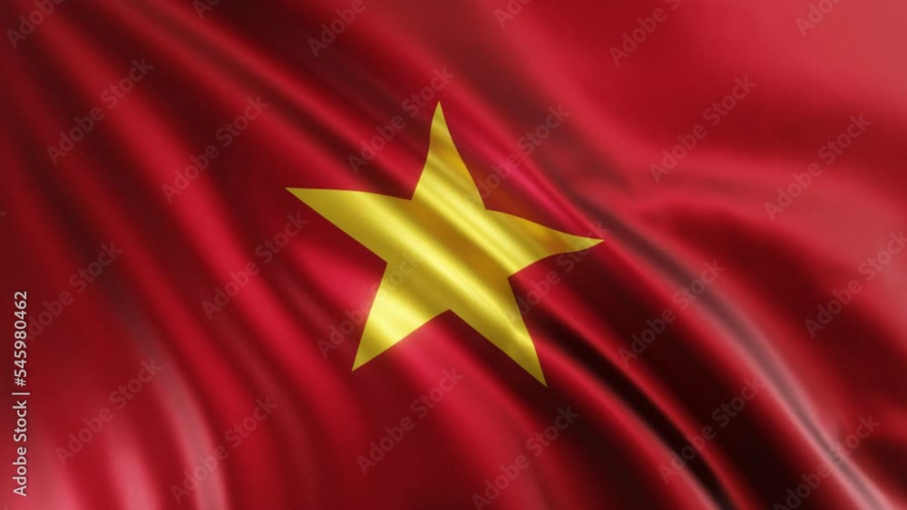 A waving Vietnam flag in the best quality with a fabric texture. Slow motion. 4K loop animation. A waving Vietnam flag in the best quality with a fabric texture. Slow motion. 4K loop animation.