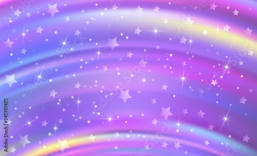 Fantasy purple background in sparkling stars for design.