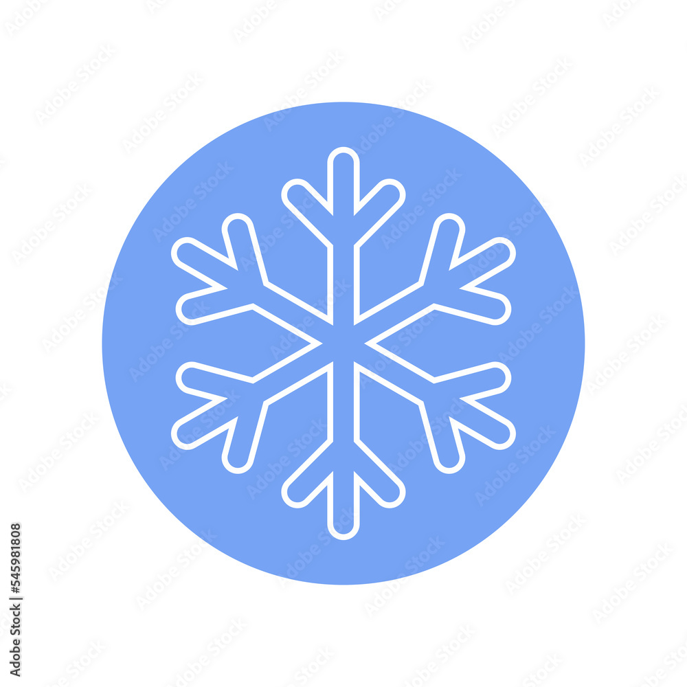 Snowflake vector icon. Symbol of snow, winter, cold, winter weather.