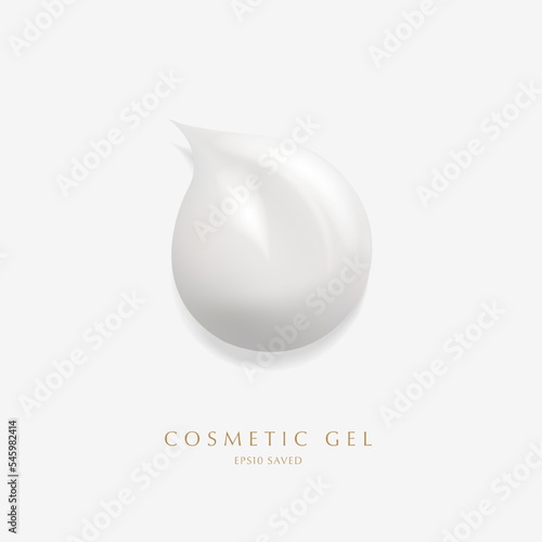 cosmetic cream smear,touch isolated on white background.
