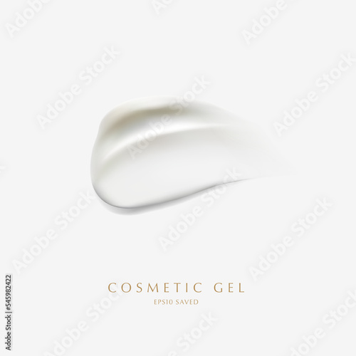 cosmetic cream smear,touch isolated on white background.