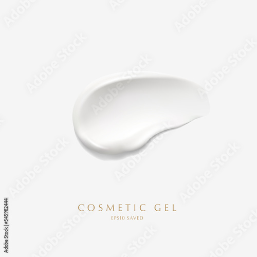 cosmetic cream smear,touch isolated on white background.