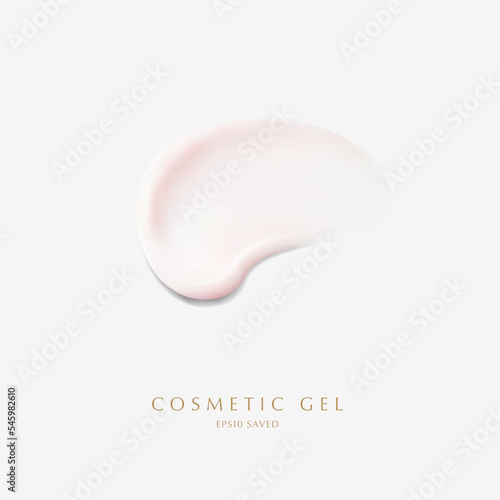 cosmetic cream smear,touch isolated on white background.