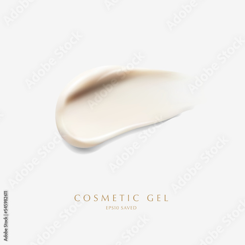 cosmetic cream smear,touch isolated on white background.