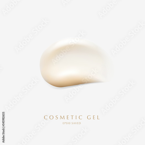 cosmetic cream smear,touch isolated on white background.