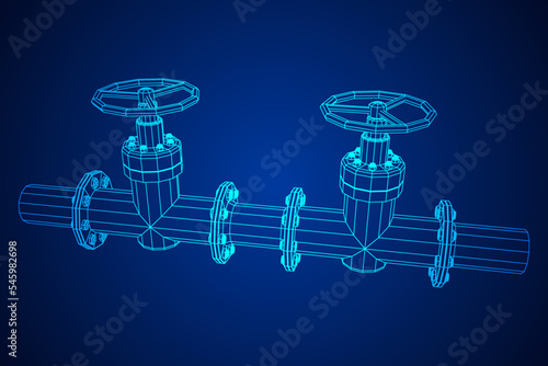 Oil pipeline with valve business concept