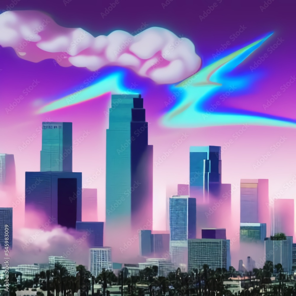 vaporwave los angeles city