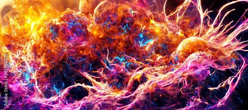 nebula explosion digital art colors as background wallpaper 