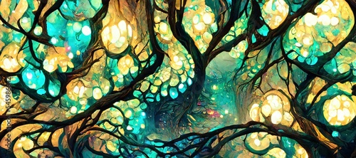 crystalline dream forest vine as wallpaper background