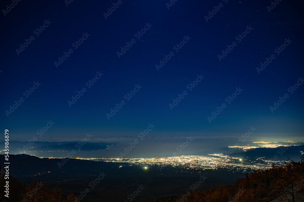 静岡県富士宮市　富士山五合目から見た夜景