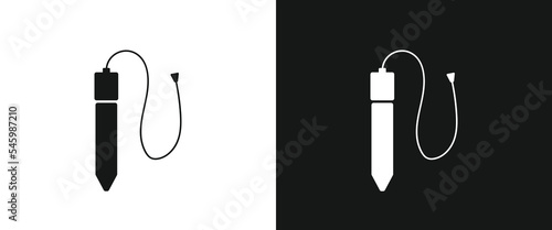 Baby nose cleaner nasal aspirator flat icon for web. Simple baby nose aspirator tube sign web icon silhouette with invert color. Minimalist nose pump, nose sucker solid black icon vector design