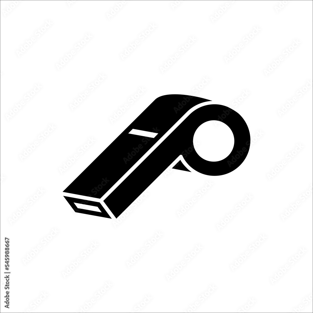 The whistle icon. Referee symbol. Flat Vector illustration The whistle icon. Referee symbol. Flat Vector illustration