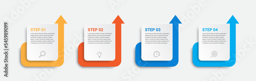 timeline infographic design with up arrow shape