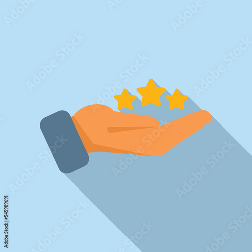 Care review icon flat vector. Star feedback. Good client