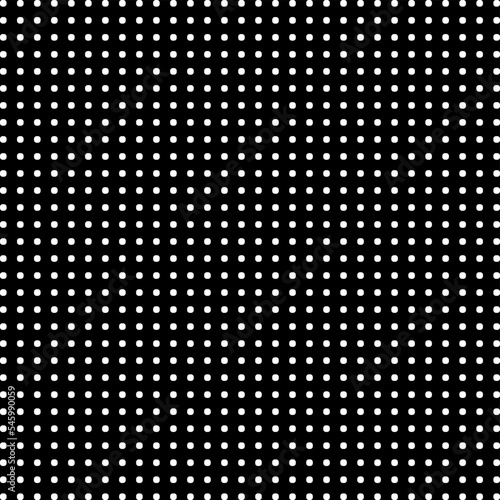 Ordered dot structure, seamless pattern, white on black, vector